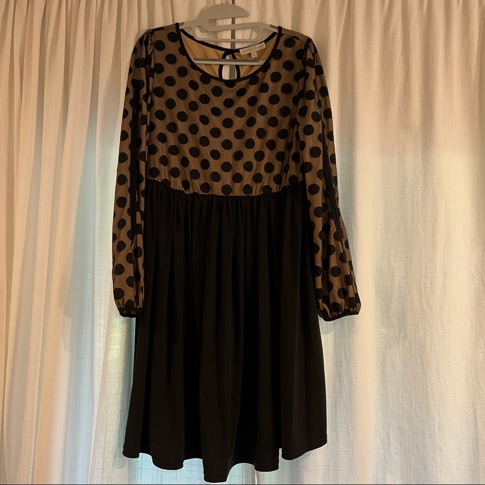 Kimi & Kai Maternity Macy Black Polka Dot Dress
